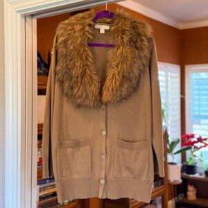 Michael Kors Sweater/Cardigan Fur Collar